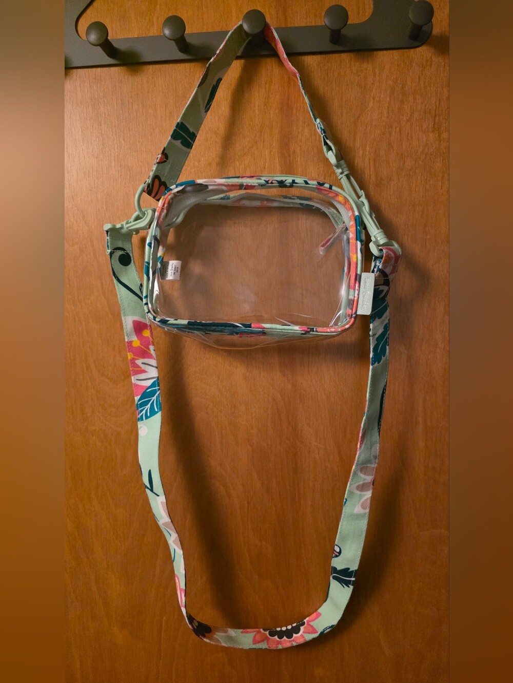 NWOT Vera Bradley Clear Stadium Crossbody Bag Mint Floral Festival Concert Appro